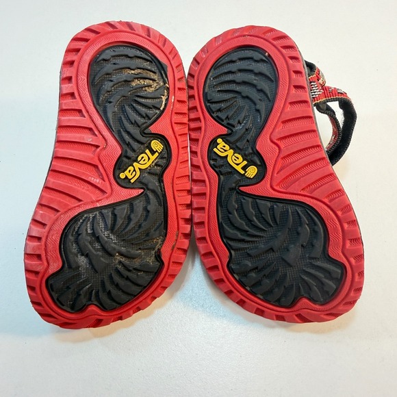 Teva Hurricane Sandals Kids Toddler Size 4 Black Red Zebra Print Strappy Outdoor - Picture 5 of 8
